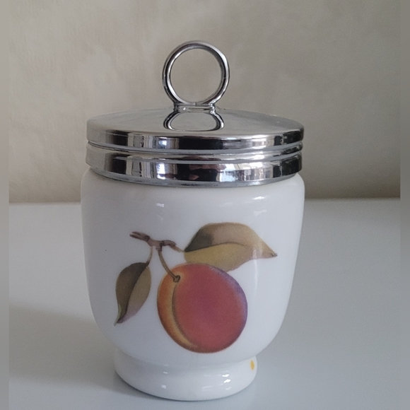 Egg Coddler Set of 2 ROYAL WORCESTER Porcelain ENGLAND Evesham Vale Pattern - Picture 8 of 12